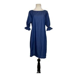 Chaps denim short sleeves mini dress size small